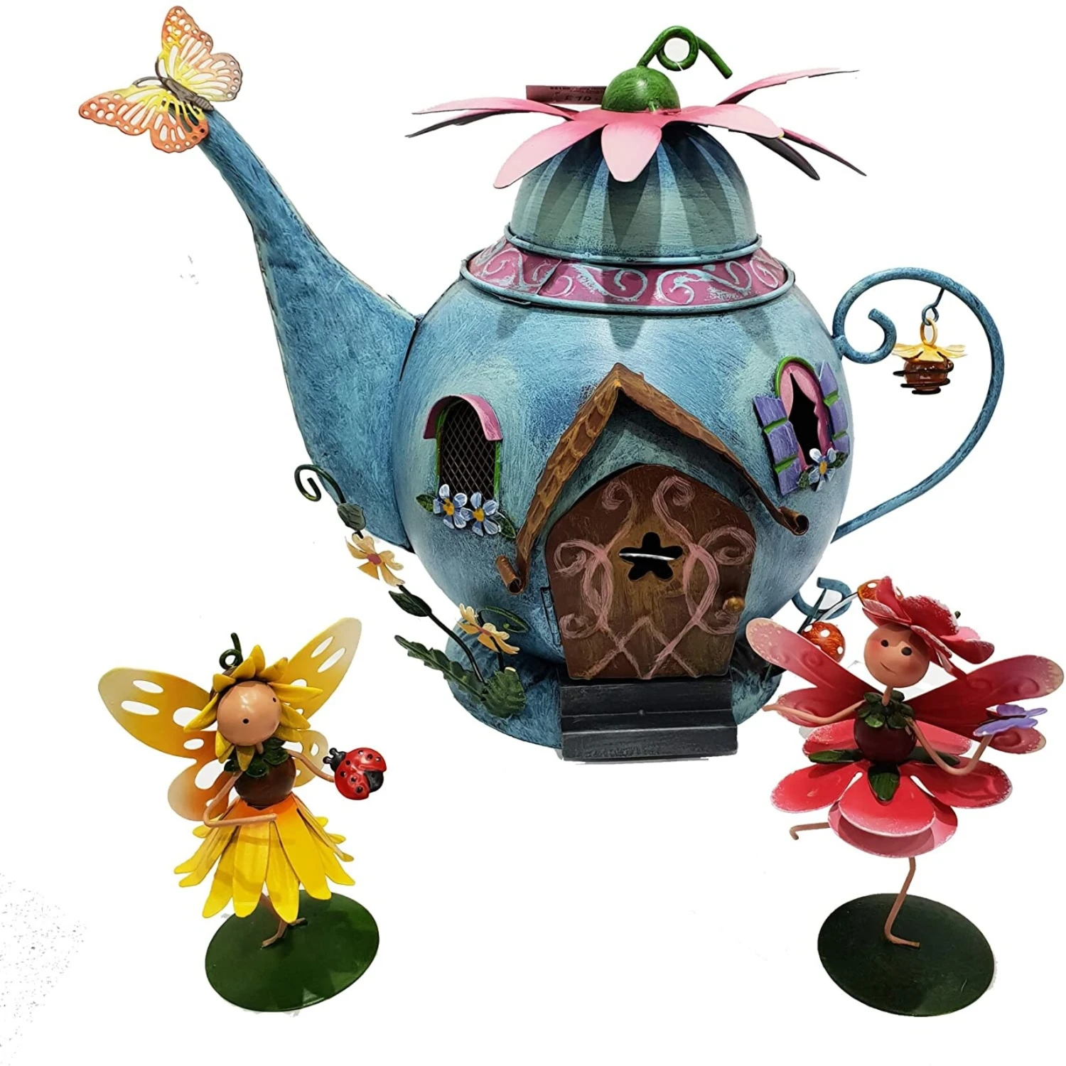 Fairy Kingdom - Blue Teapot Fairy House - Image 3